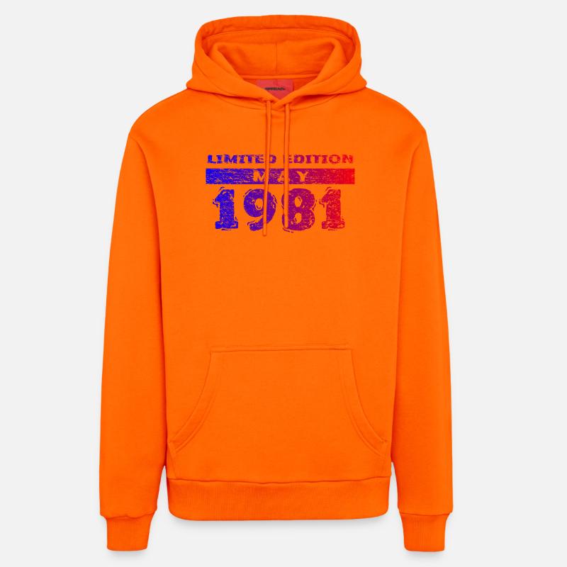 45e anniversaire Édition limitée 05/1981 - Sweat à capuche bio décontracté fabriqué en UE - SUNSET ORANGE