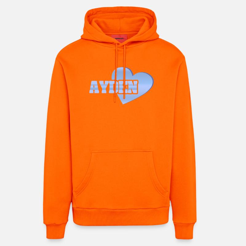 Avec amour Ayden - Sweat à capuche bio décontracté fabriqué en UE - SUNSET ORANGE