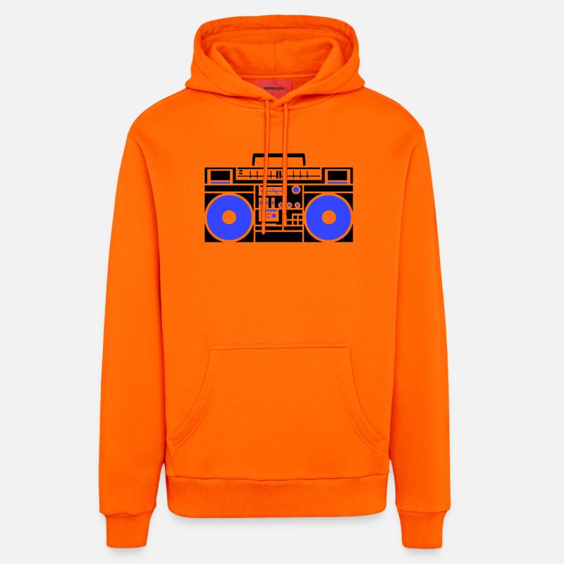 Radio blaster de ghetto - Sweat à capuche bio décontracté fabriqué en UE - SUNSET ORANGE