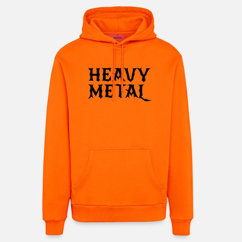 Logo Heavy Metal Gothic - Sweat à capuche bio décontracté fabriqué en UE - SUNSET ORANGE