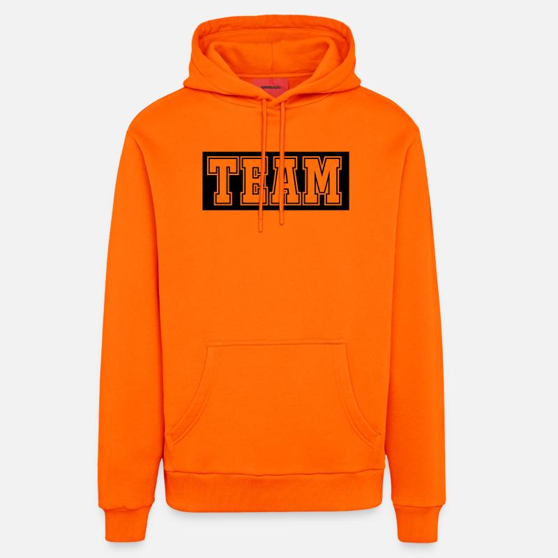 Équipe - Sweat à capuche bio décontracté fabriqué en UE - SUNSET ORANGE