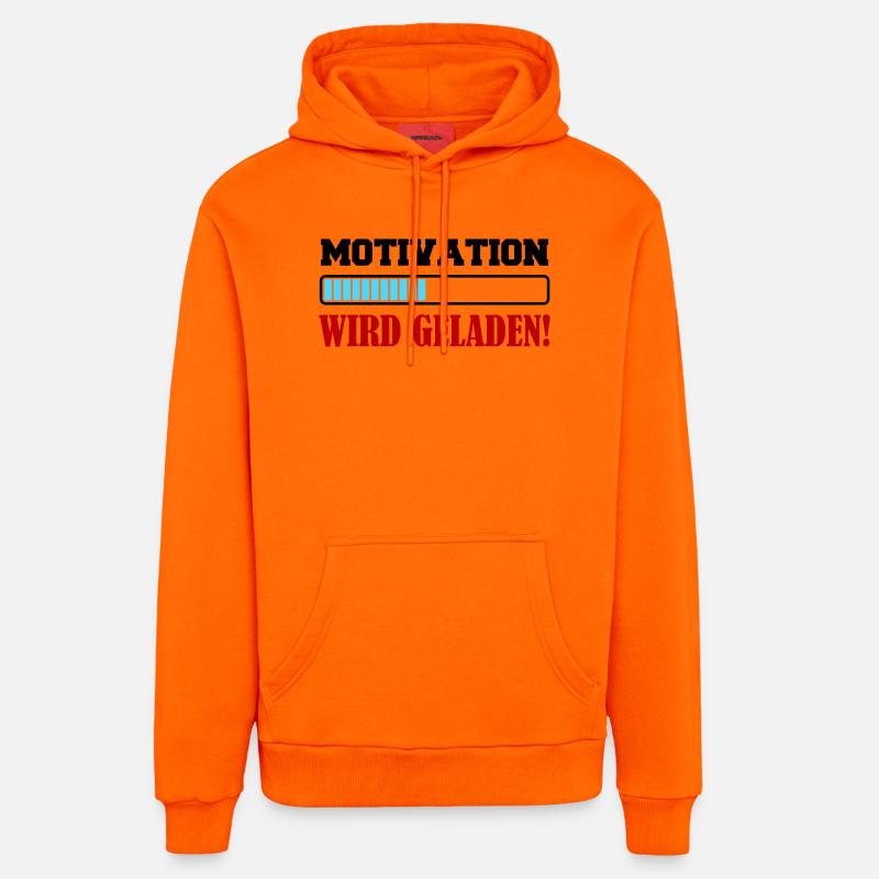 motivation_wird_geladen- - Organic Relaxed Hoodie Made in EU - SUNSET ORANGE