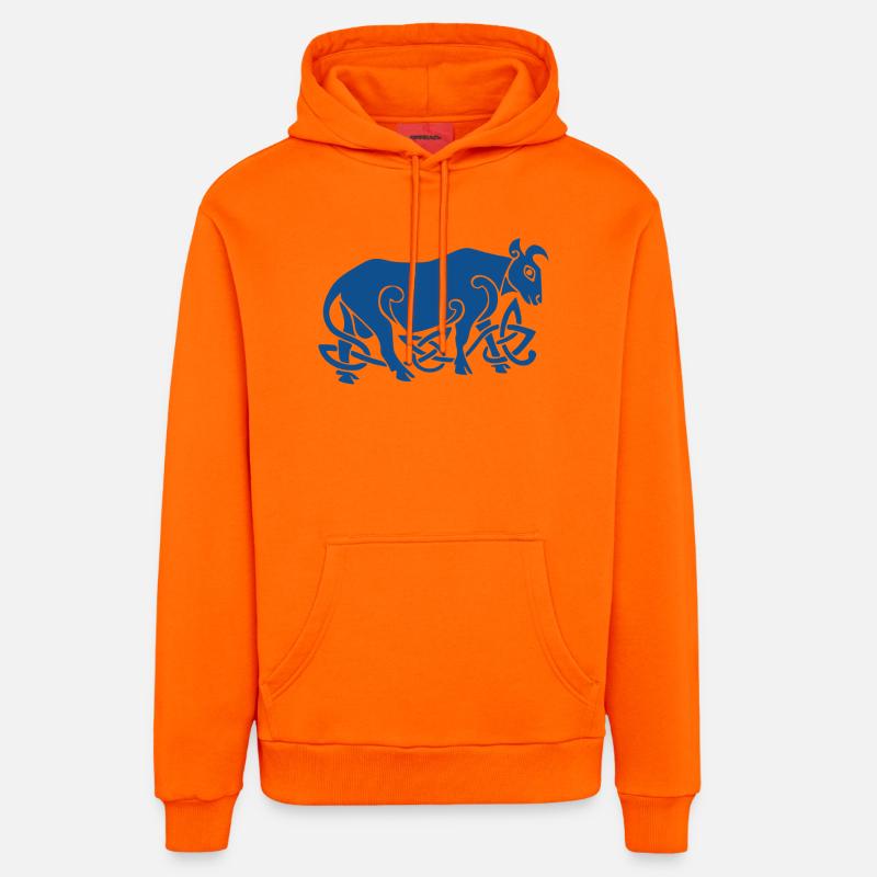 Celtic Bull - Sweat à capuche bio décontracté fabriqué en UE - SUNSET ORANGE
