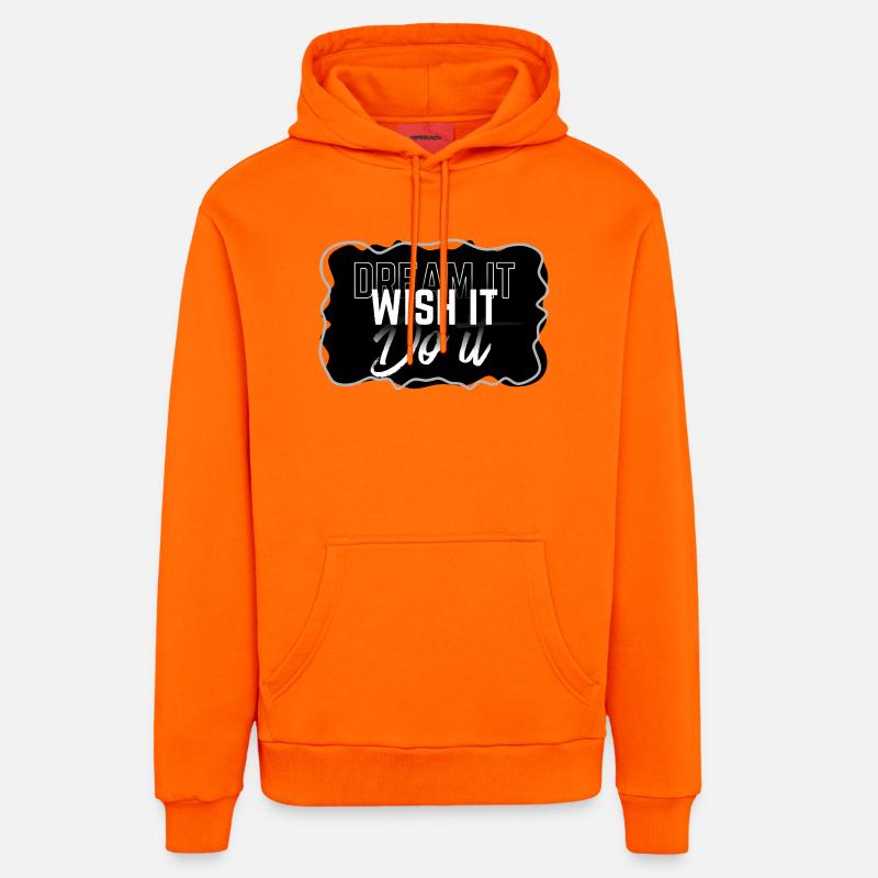 Rêve Souhaite Fais-le - Sweat à capuche bio décontracté fabriqué en UE - SUNSET ORANGE
