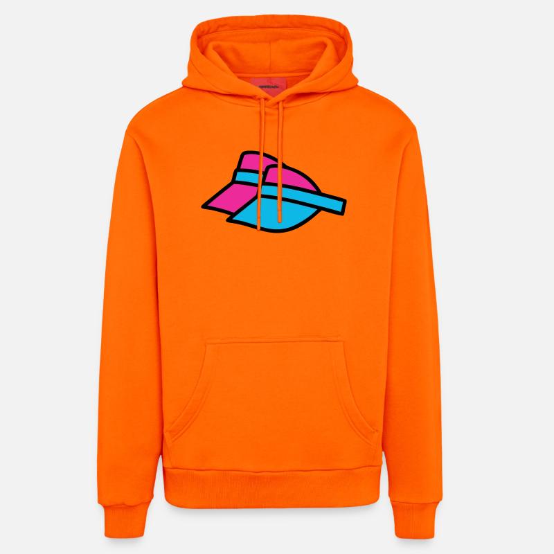 90er Sonnenblenden Retro Visor - Organic Relaxed Hoodie Made in EU - SUNSET ORANGE