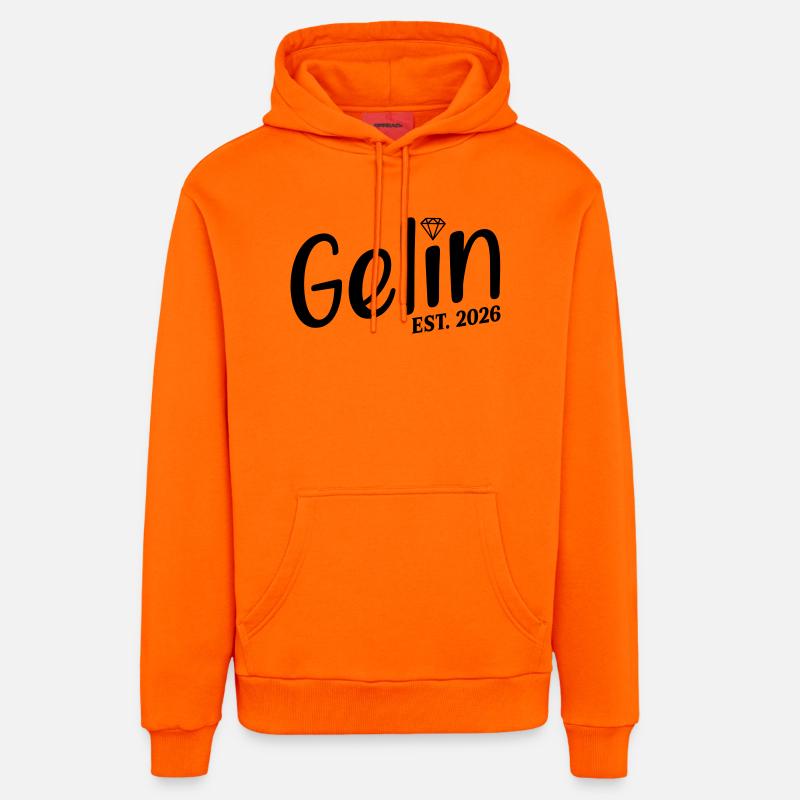 Mariage turc 2026 Gelin - Sweat à capuche bio décontracté fabriqué en UE - SUNSET ORANGE