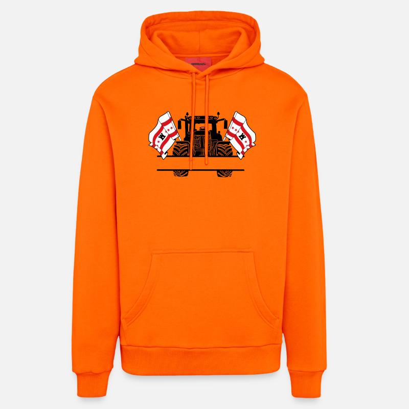 Drenthe_Tractor_Custom_Edition - Sweat à capuche bio décontracté fabriqué en UE - SUNSET ORANGE