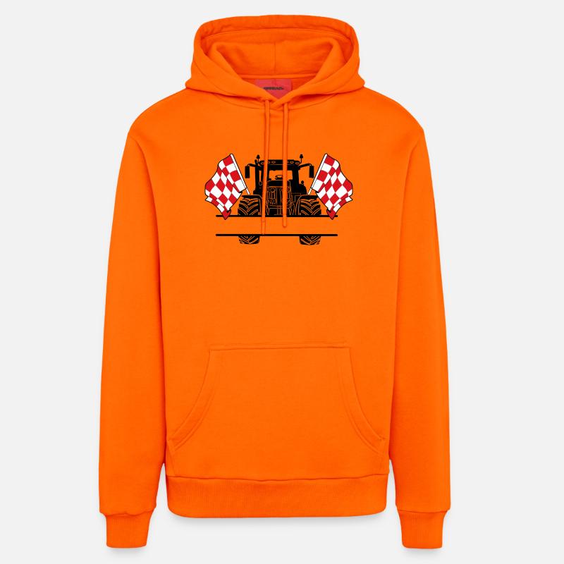 Brabant_Tractor_Custom_Edition - Sweat à capuche bio décontracté fabriqué en UE - SUNSET ORANGE