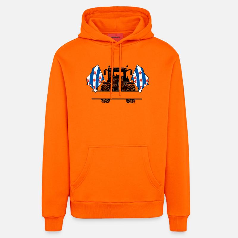 Friesland_Tractor_Custom_Edition - Sweat à capuche bio décontracté fabriqué en UE - SUNSET ORANGE