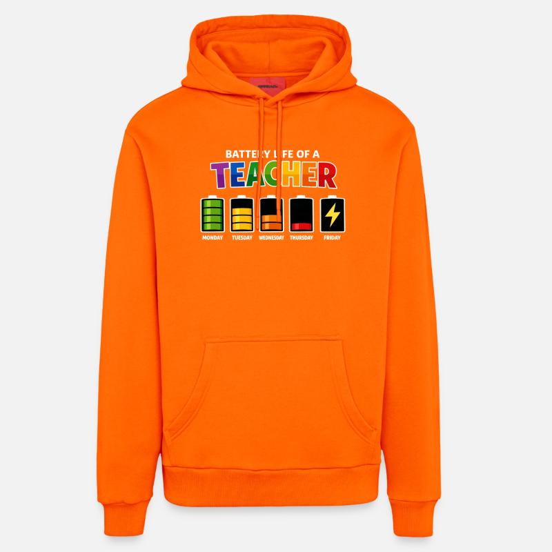 Autonomie d’un enseignant - Sweat à capuche bio décontracté fabriqué en UE - SUNSET ORANGE