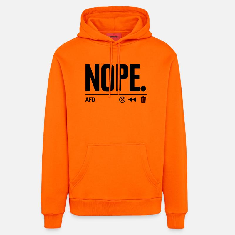 NOPE AfD - Organic Relaxed Hoodie Made in EU - SUNSET ORANGE