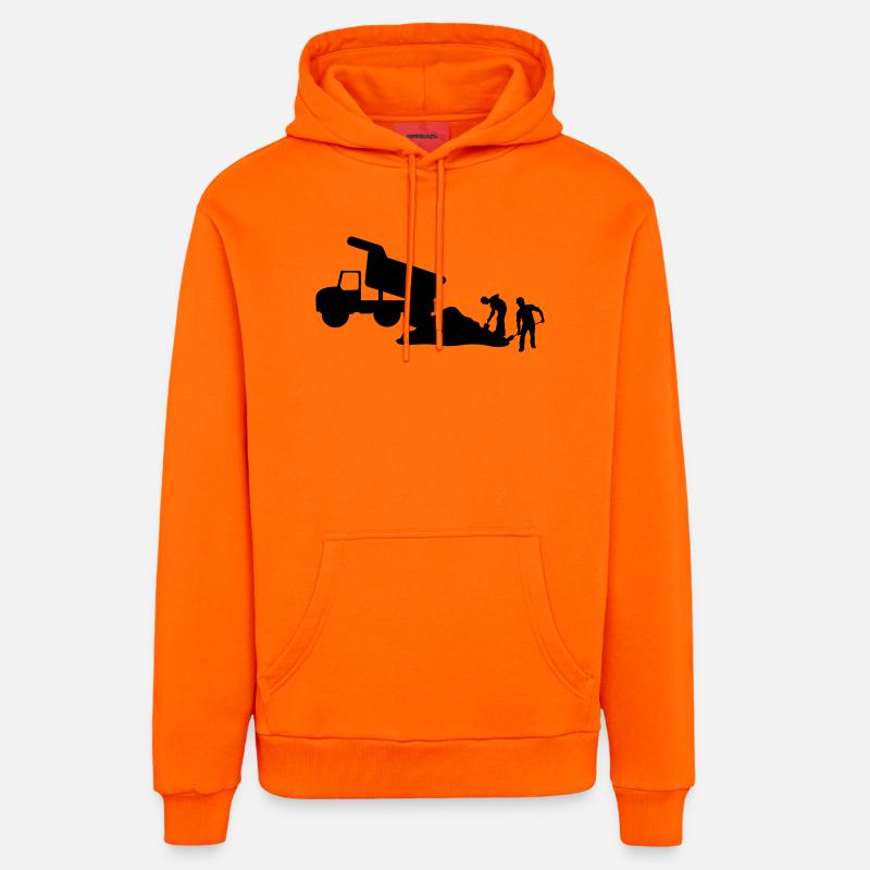 Équipe de construction – Équipe d’excavation - Sweat à capuche bio décontracté fabriqué en UE - SUNSET ORANGE