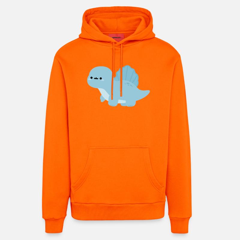 Spinosaurus Nelly - Sweat à capuche bio décontracté fabriqué en UE - SUNSET ORANGE