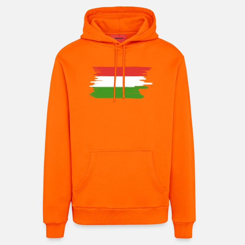 Vacances du drapeau hongrois - Sweat à capuche bio décontracté fabriqué en UE - SUNSET ORANGE