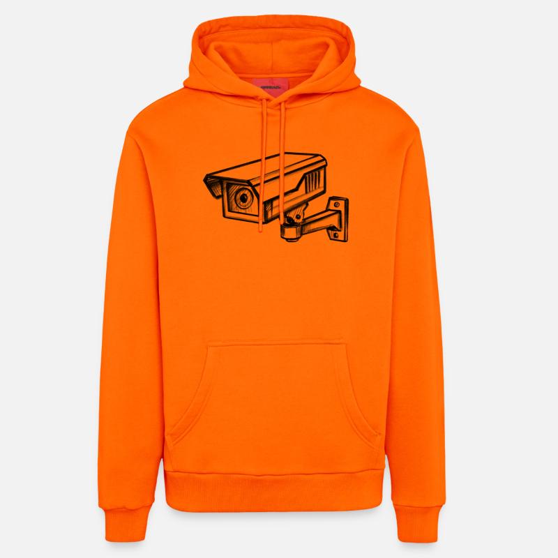 Security Camera Security - Illusionration - Organic Relaxed Hoodie Made in EU - SUNSET ORANGE
