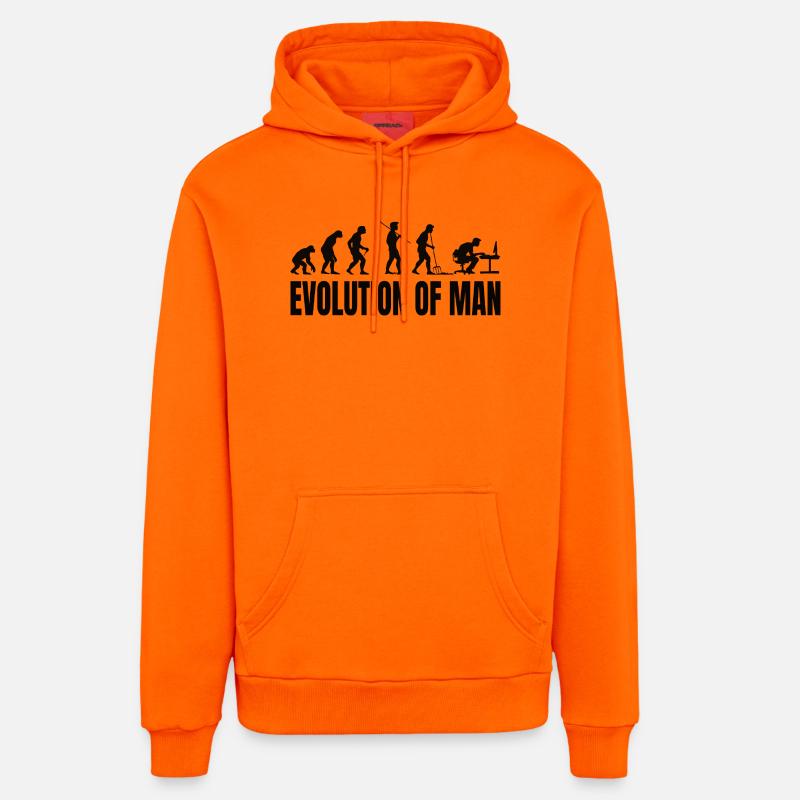 Programmierer Computerfreak Evolution - Organic Relaxed Hoodie Made in EU - SUNSET ORANGE
