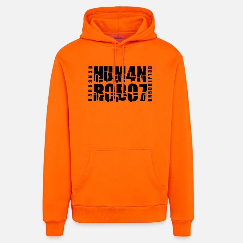 hardened human robot unscripted - Organic Relaxed Hoodie Made in EU - SUNSET ORANGE