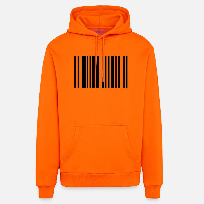 barcode - Sweat à capuche bio décontracté fabriqué en UE - SUNSET ORANGE