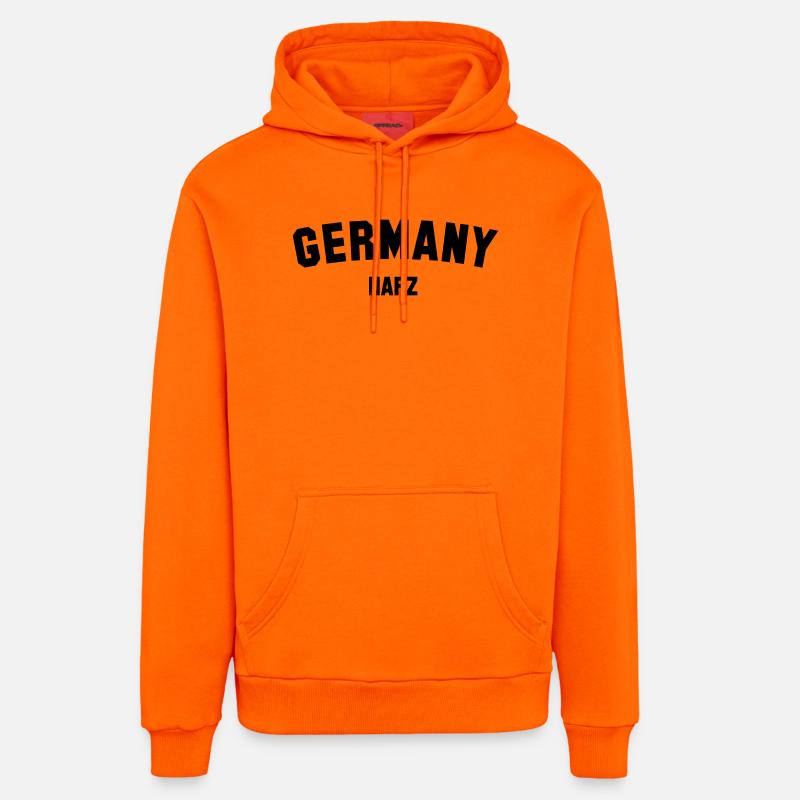 HARZ - Sweat à capuche bio décontracté fabriqué en UE - SUNSET ORANGE