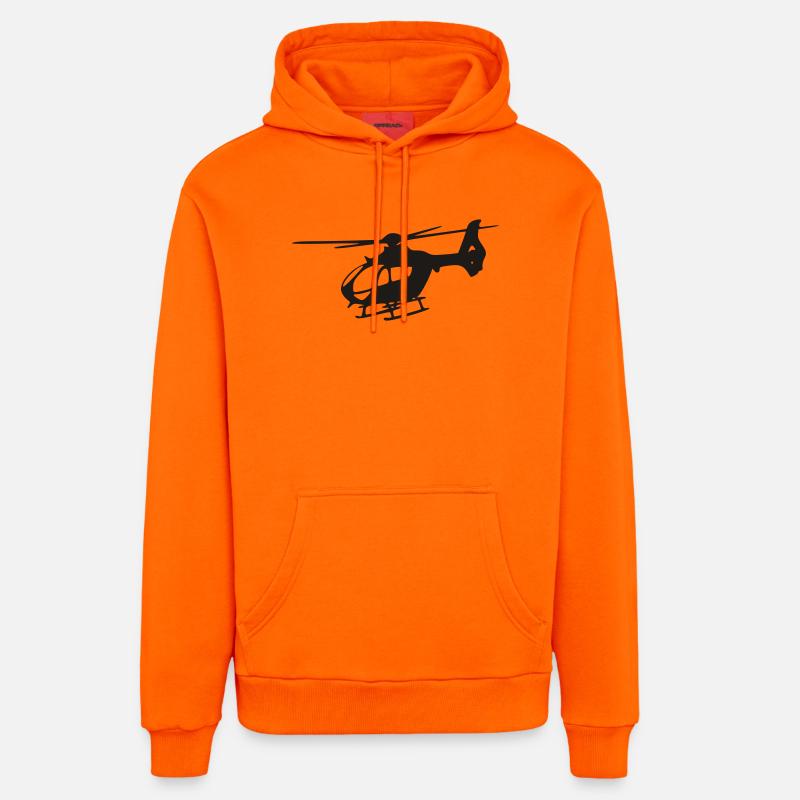Hélicoptère EC-135 - Sweat à capuche bio décontracté fabriqué en UE - SUNSET ORANGE
