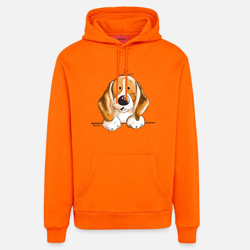 Mignon Beagle - Sweat à capuche bio décontracté fabriqué en UE - SUNSET ORANGE