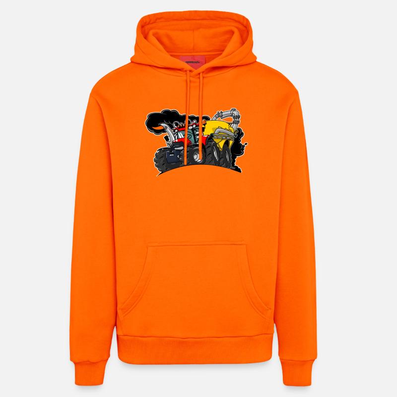 0961 Chariot de caisse - Sweat à capuche bio décontracté fabriqué en UE - SUNSET ORANGE