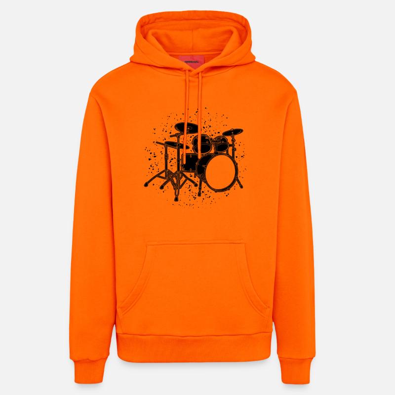 Percussion - Sweat à capuche bio décontracté fabriqué en UE - SUNSET ORANGE