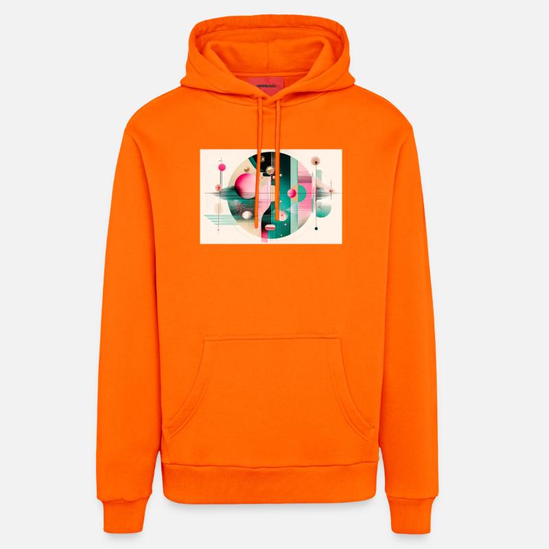 Composition Abstraite Envolée Chromatique - Sweat à capuche bio décontracté fabriqué en UE - SUNSET ORANGE