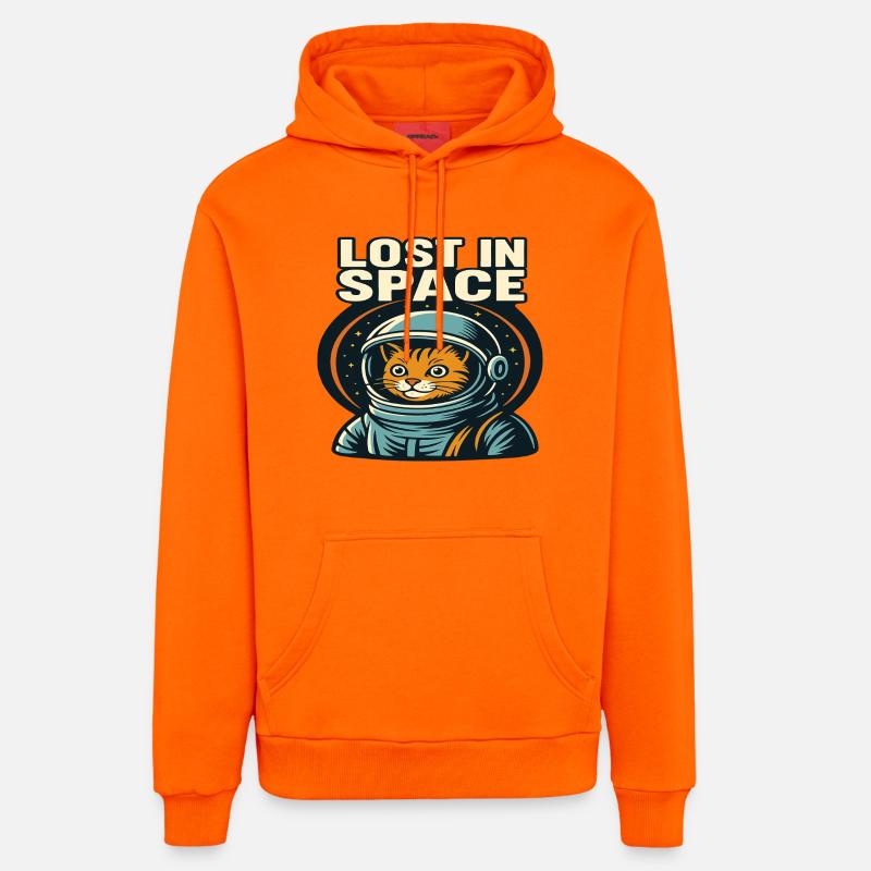 Perdu dans l’espace Katzen Astronaut Design - Sweat à capuche bio décontracté fabriqué en UE - SUNSET ORANGE