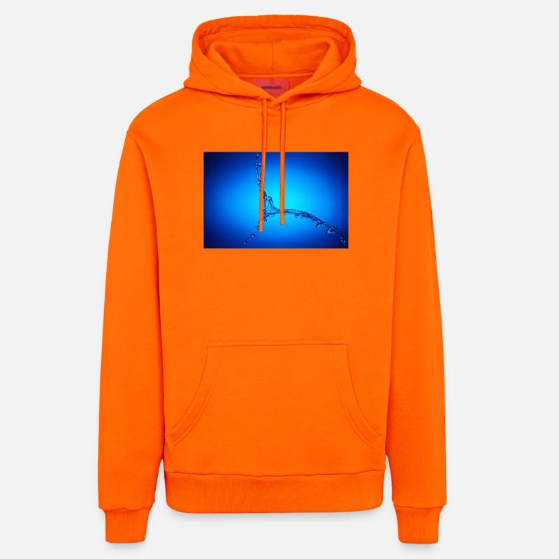 Éclaboussure d’eau bleue #2 - Sweat à capuche bio décontracté fabriqué en UE - SUNSET ORANGE