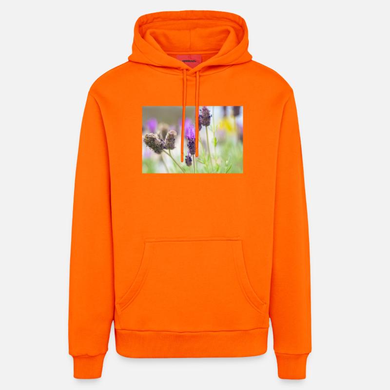 Lavande délicate en fleurs - Sweat à capuche bio décontracté fabriqué en UE - SUNSET ORANGE