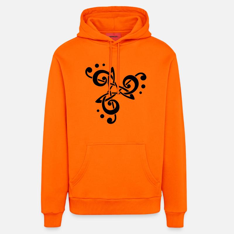 note de musique en triskèle  - Sweat à capuche bio décontracté fabriqué en UE - SUNSET ORANGE