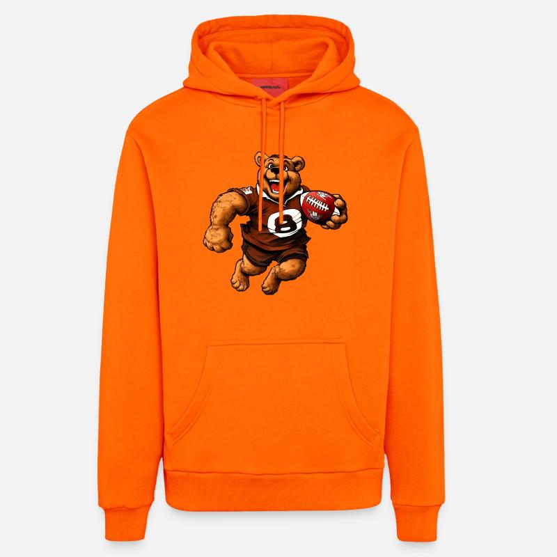 Bears Rugby - Organic Relaxed Hoodie Made in EU - SUNSET ORANGE