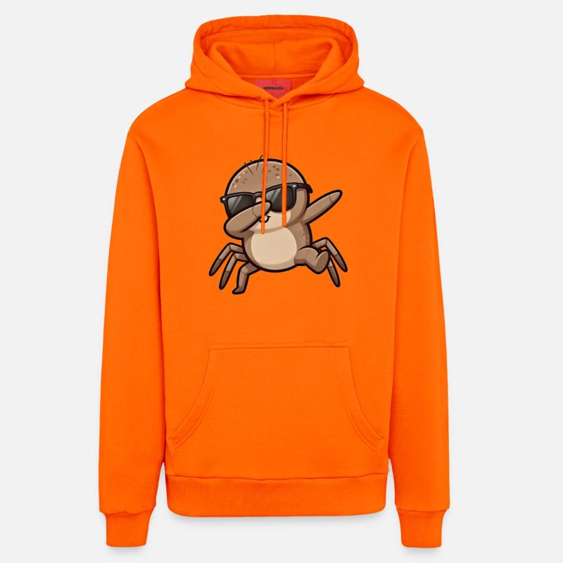 Araignée à escarper - Sweat à capuche bio décontracté fabriqué en UE - SUNSET ORANGE