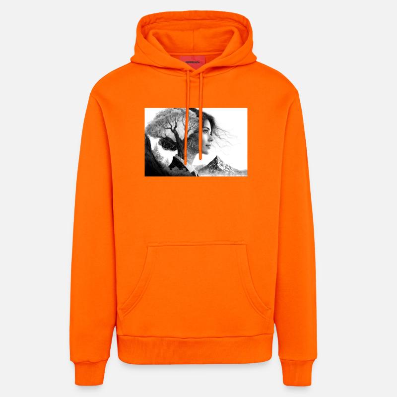 Proche de la nature - Sweat à capuche bio décontracté fabriqué en UE - SUNSET ORANGE