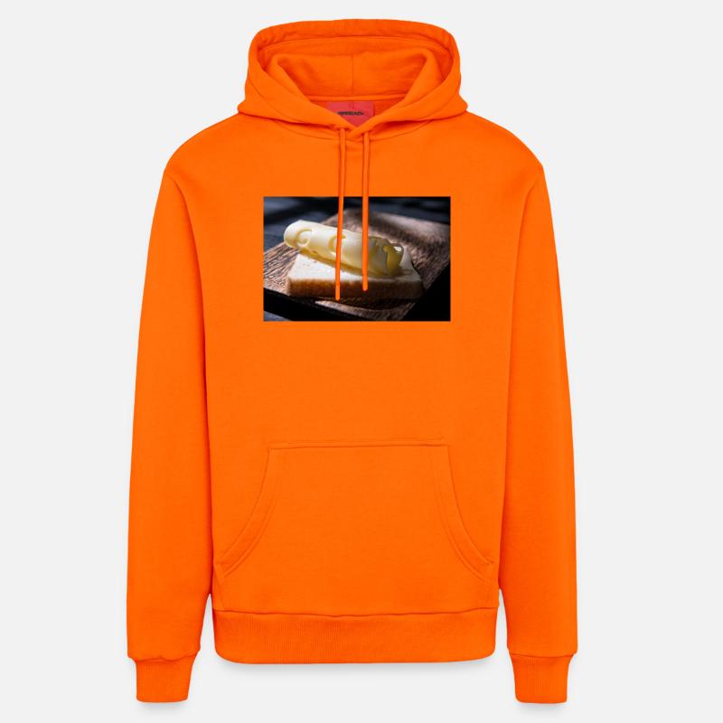 Boucle de fromage sur toast - Sweat à capuche bio décontracté fabriqué en UE - SUNSET ORANGE