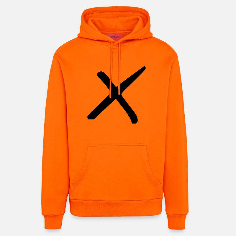 Croix élégante - Sweat à capuche bio décontracté fabriqué en UE - SUNSET ORANGE