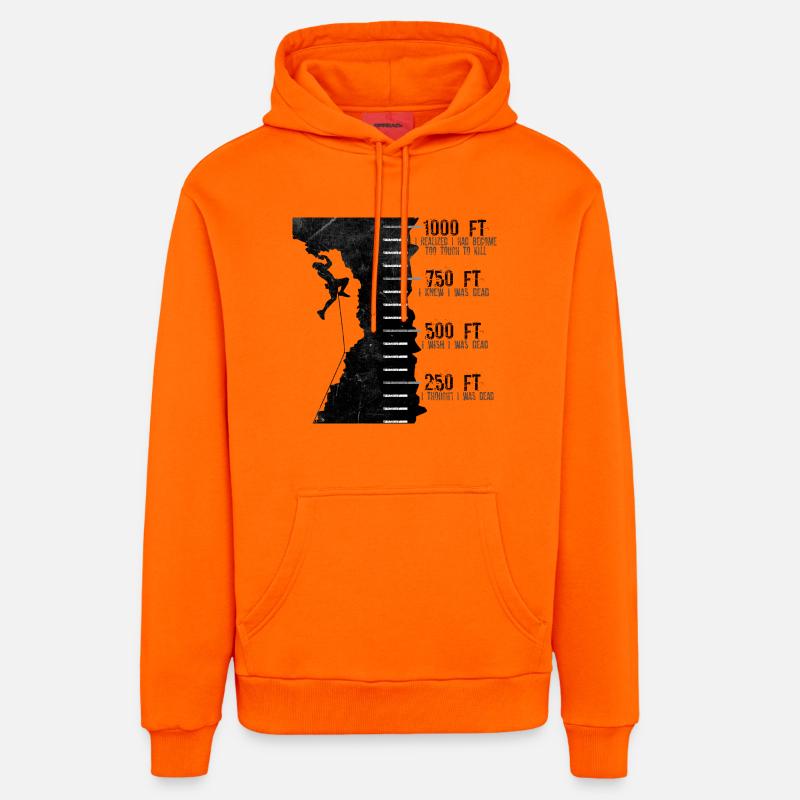 alpinisme - Sweat à capuche bio décontracté fabriqué en UE - SUNSET ORANGE