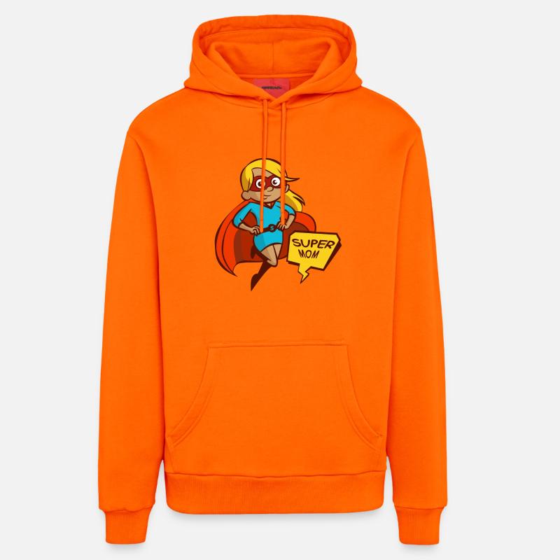 super maman - Sweat à capuche bio décontracté fabriqué en UE - SUNSET ORANGE