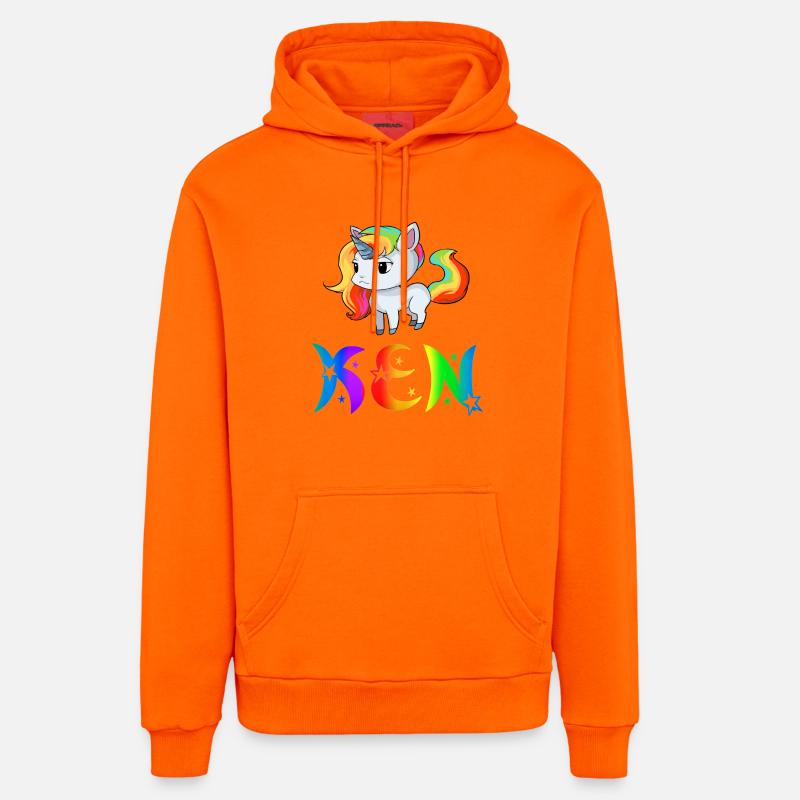 Ken Einhorn - Sweat à capuche bio décontracté fabriqué en UE - SUNSET ORANGE