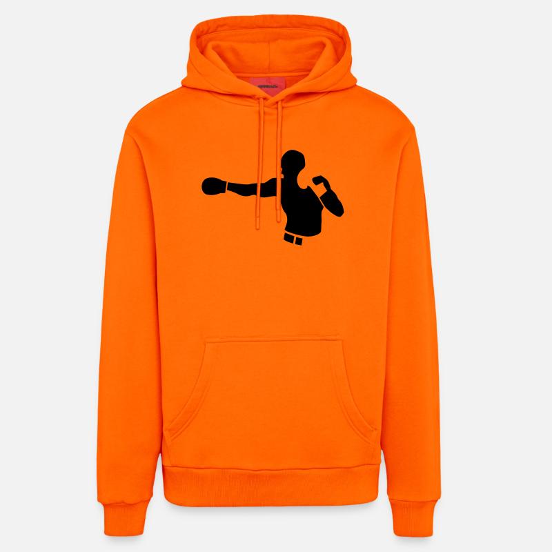 boxe - Sweat à capuche bio décontracté fabriqué en UE - SUNSET ORANGE