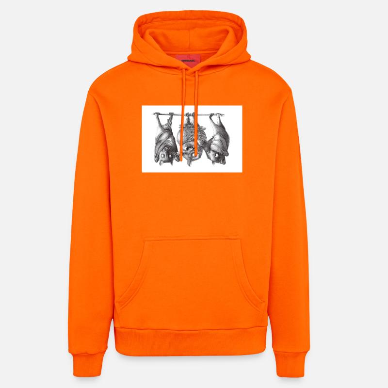 Chouette et chauve-souris vampire - Sweat à capuche bio décontracté fabriqué en UE - SUNSET ORANGE