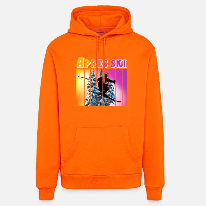 Apres ski - Sweat à capuche bio décontracté fabriqué en UE - SUNSET ORANGE