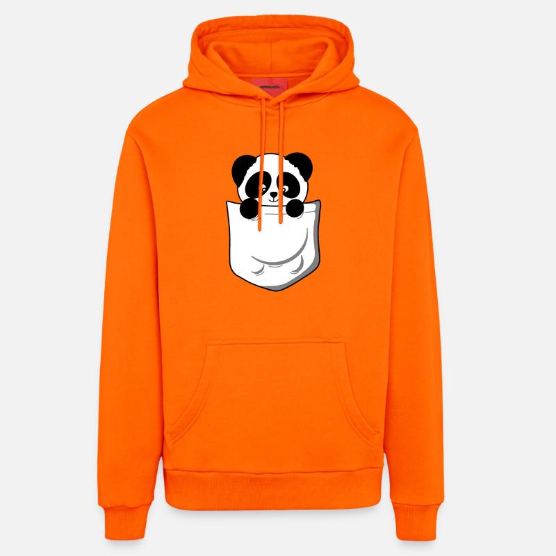 Panda panda ours poche drôle mignon - Sweat à capuche bio décontracté fabriqué en UE - SUNSET ORANGE