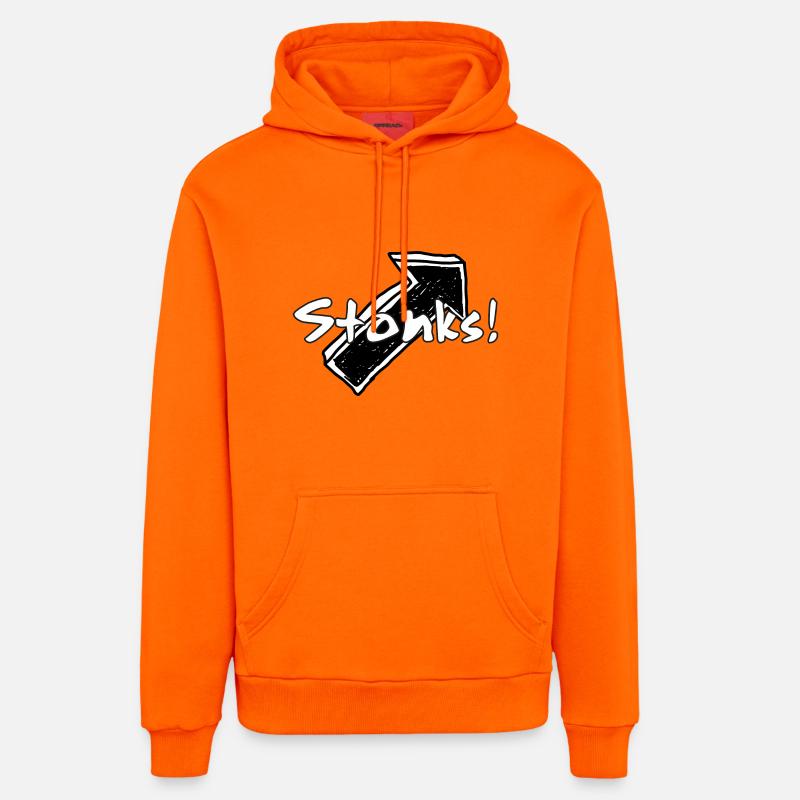 Stonks ! Graphismes de mots graffitis - Sweat à capuche bio décontracté fabriqué en UE - SUNSET ORANGE