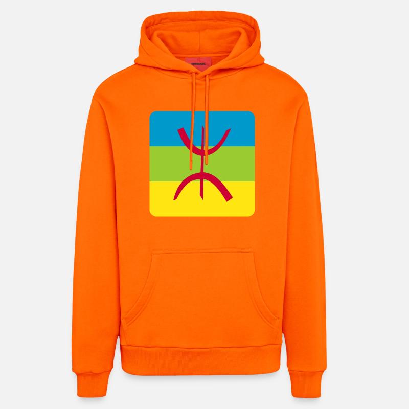 autocollant drapeau berbère réf amazigh - Sweat à capuche bio décontracté fabriqué en UE - SUNSET ORANGE