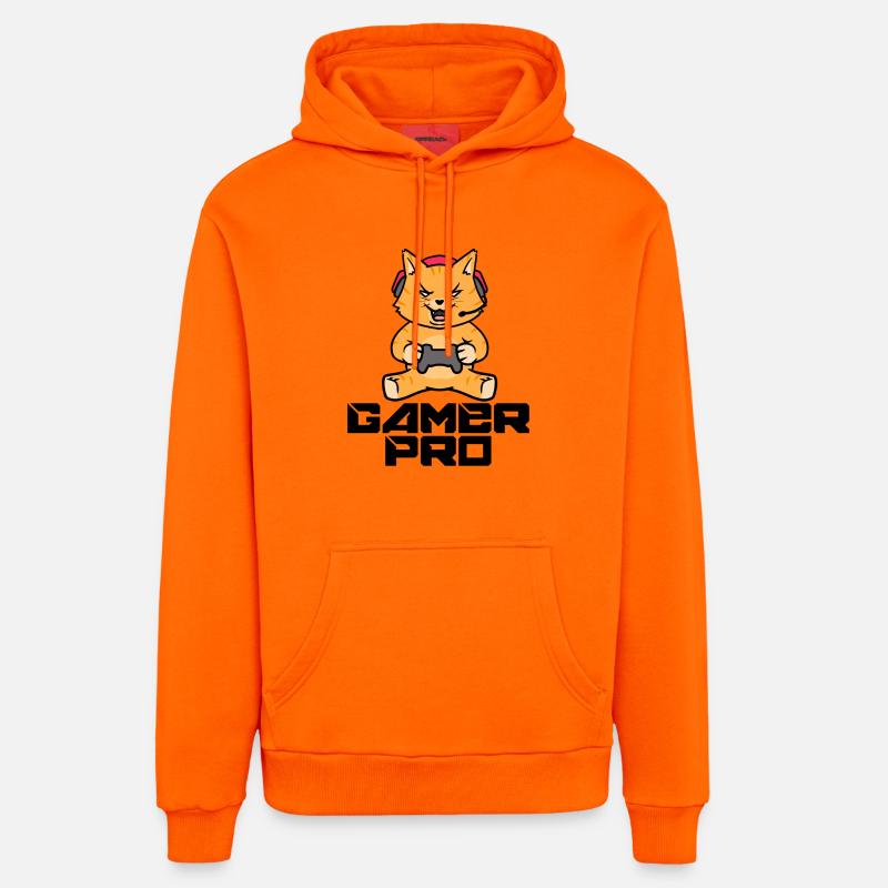 Gamer Zocker Headset Controller Videogames - Sweat à capuche bio décontracté fabriqué en UE - SUNSET ORANGE