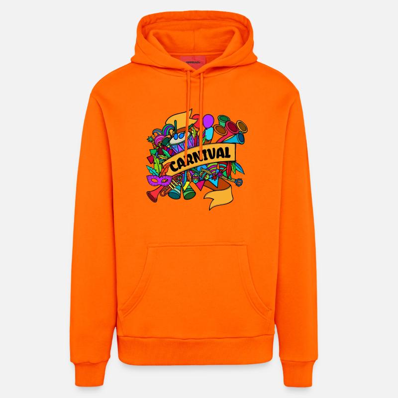 Carnaval Masques Carnaval défilé - Sweat à capuche bio décontracté fabriqué en UE - SUNSET ORANGE