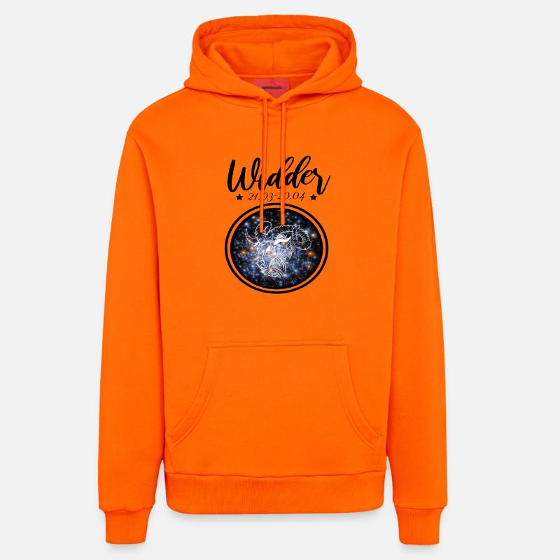 Widder Sternzeichen - Organic Relaxed Hoodie Made in EU - SUNSET ORANGE