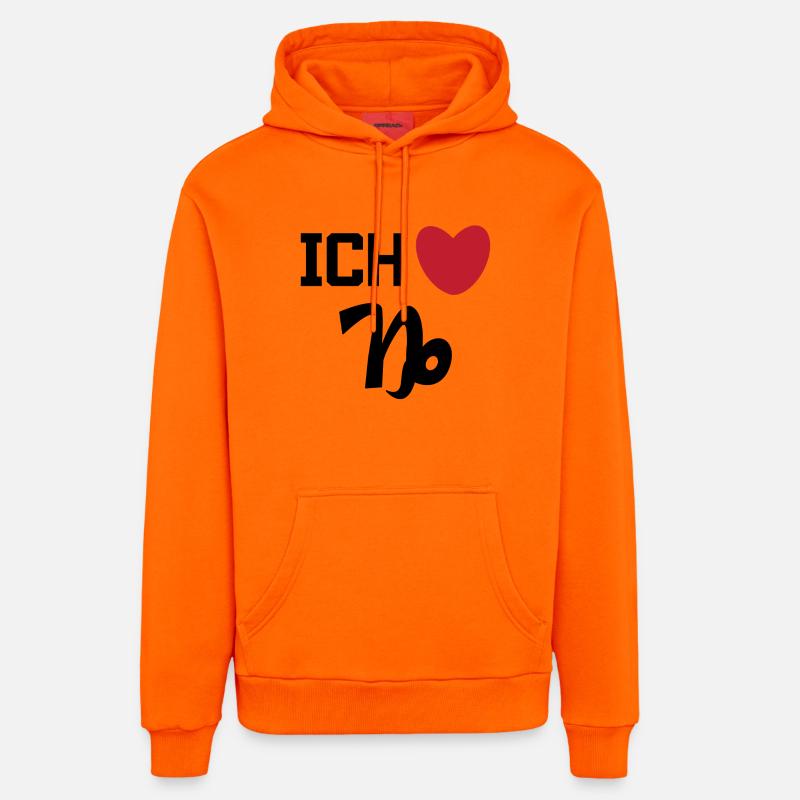 Herz Steinbock Statement Horoskop Sternzeichen - Organic Relaxed Hoodie Made in EU - SUNSET ORANGE